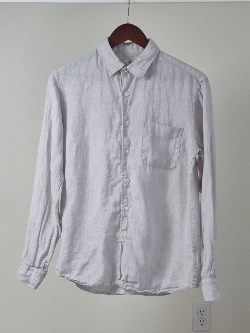 Uniqlo Men’s S Premium Linen Shirt 100% Linen Long Sleeve Button Down